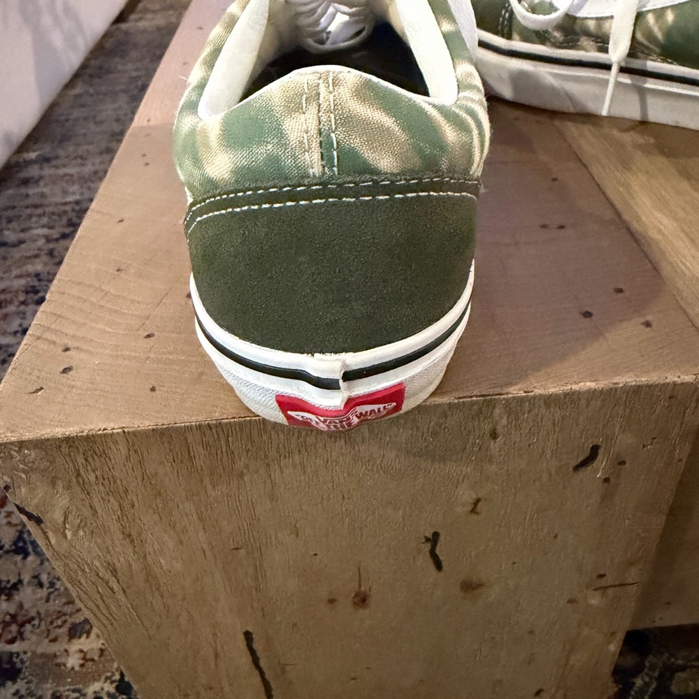 Vans Olive Green and White Athletic Shoes - Picture 5 of 6
